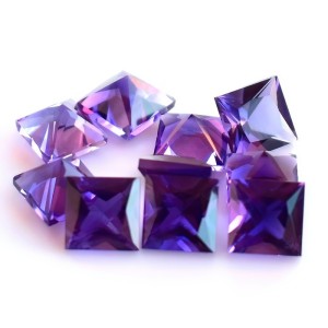 African square amethyst purple color semiprecious stones jewelry