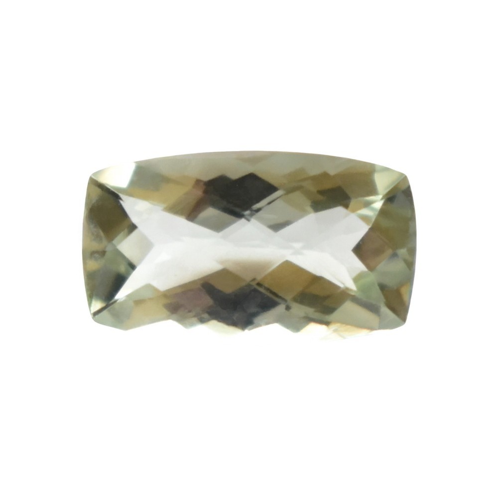 Green amethyst cushion-shaped unset for jewelry