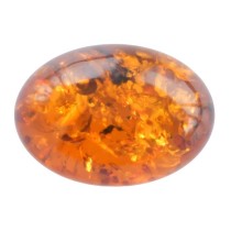 Semiprecious Stones - Brown Amber Oval for Jewelry