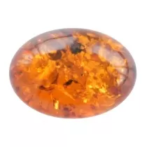 Semiprecious Stones - Brown Amber Oval for Jewelry