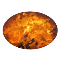 Pierres semi-précieuses - Ambre brun ovale pour bijoux