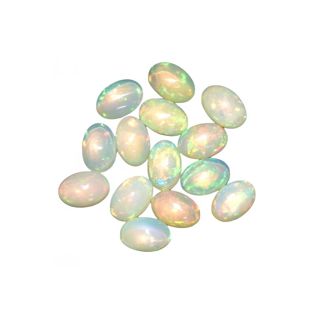 Opal Alb-Galben oval nemontat